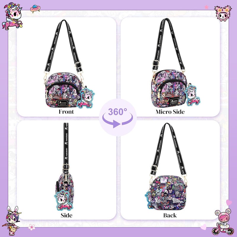 Tokidoki Small Crossbody Purse with Unicorno Keychain Cute Mini Shoulder Bag Wallet Gift for Teen Girls Shopping Travel - Image 5